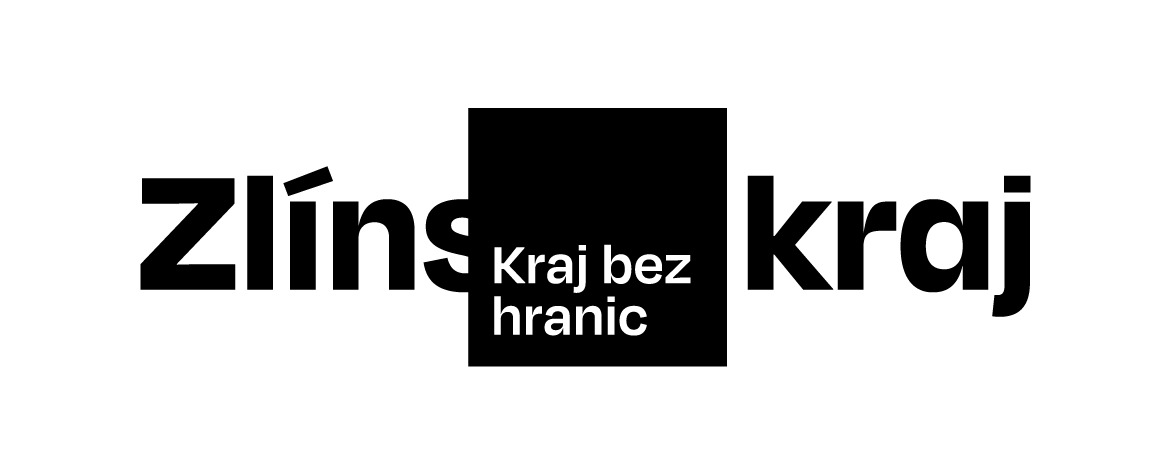 Logo Zlínský kraj černé na bílém pozadí CZ ZK