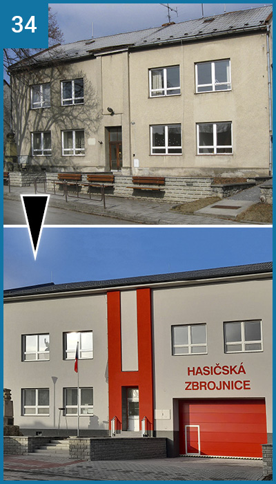 Lutín-Třebčín  –  Přestavba školy na hasičskou zbrojnici a zázemí obce